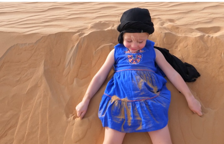 Baby in desert